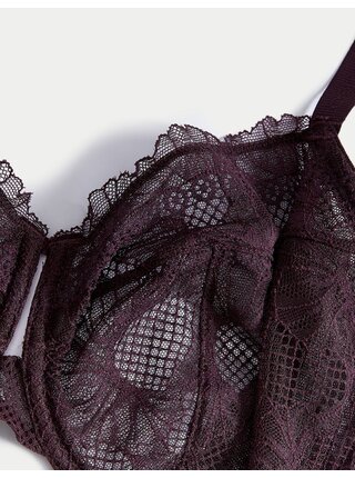 Tmavě fialová dámská podprsenka s kosticemi Marks & Spencer Marseilles 