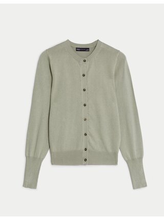 Světle zelený dámský kardigan Marks & Spencer  