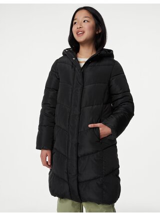 Černý holčičí zimní zateplený kabát Marks & Spencer   