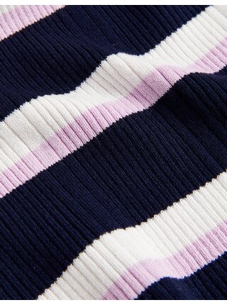Fialovo-modrý dámský pruhovaný pletený svetr Marks & Spencer   