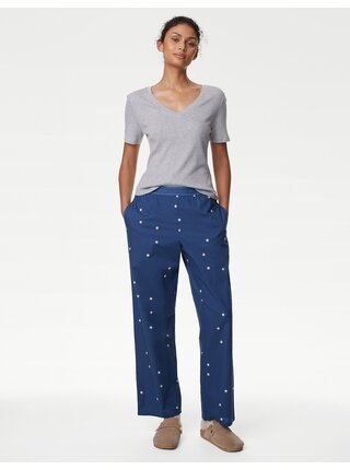Súprava dvoch dámskych spodných dielov pyžamá v modrej a šedej farbe Marks & Spencer