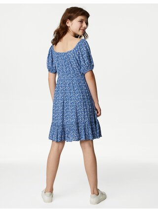 Modré holčičí květované šaty Marks & Spencer   