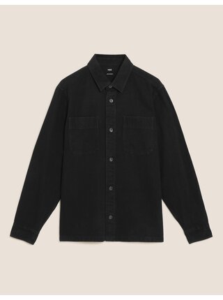 Černá pánská džínová košile Marks & Spencer   