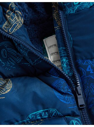 Tmavě modrá klučičí zimní prošívaná bunda Marks & Spencer  