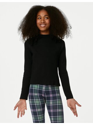 Černé holčičí tričko se stojáčkem Marks & Spencer   