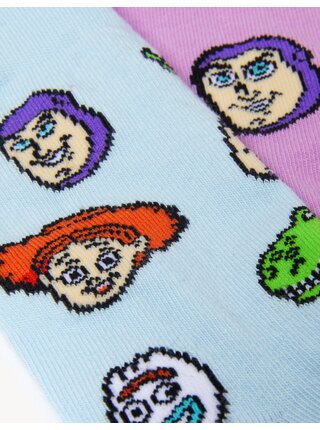 Sada tří párů dětských ponožek ve fialové a modré barvě Marks & Spencer  