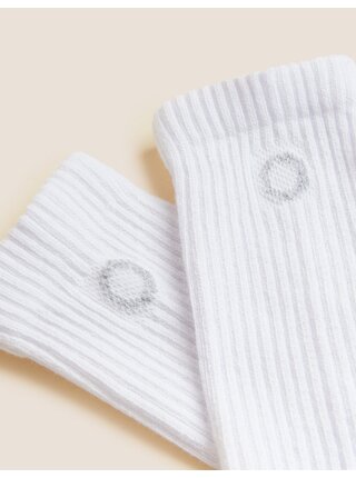 Sada pěti párů dámských sportovních ponožek v bílé barvě Marks & Spencer