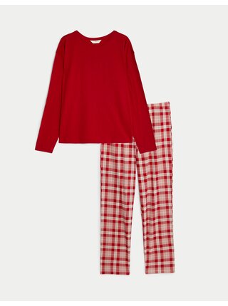 Červené dámské pyžamo Marks & Spencer