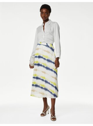 Biela dámska plisovaná midi sukňa Marks & Spencer