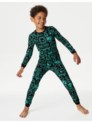 Zelené klučičí pyžamo s herním potiskem Marks & Spencer