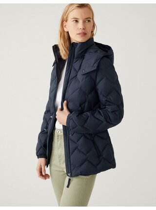 Tmavomodrá dámska prešívaná zimná bunda Marks & Spencer