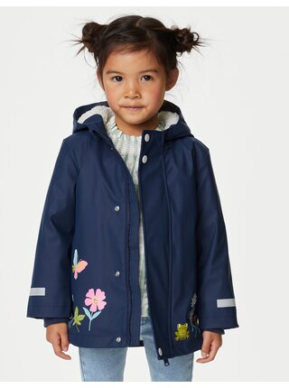 Tmavě modrá holčičí nepromokavá bunda Marks & Spencer 