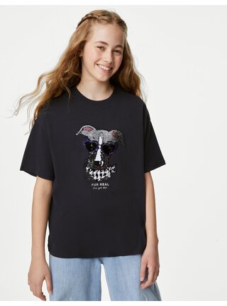 Tmavosivé dievčenské tričko Marks & Spencer