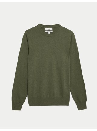 Khaki pánský basic svetr Marks & Spencer 