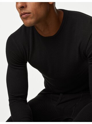 Čierne pánske termo tričko s prímesou vlny Marks & Spencer