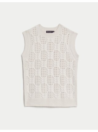 Krémová dámska svetrová vesta Marks & Spencer 