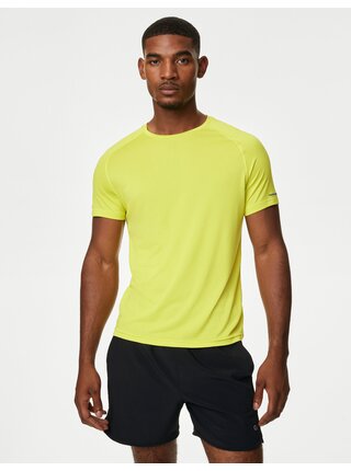 Neonově zelené pánské rychleschnoucí sportovní tričko Marks & Spencer 