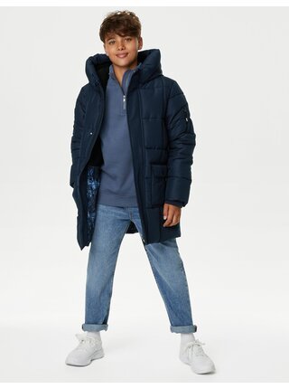 Tmavomodrá chlapčenská zateplená bunda Marks & Spencer