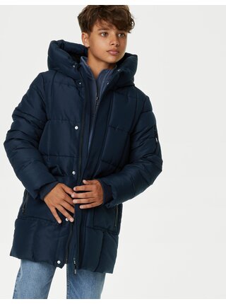 Tmavomodrá chlapčenská zateplená bunda Marks & Spencer