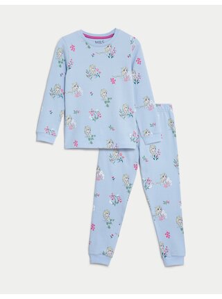 Světle modré holčičí pyžamo s motivem Disney Ledové království Marks & Spencer  