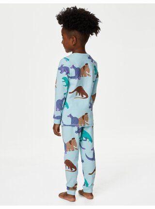 Svetlomodré chlapčenské vzorované pyžamo Marks & Spencer