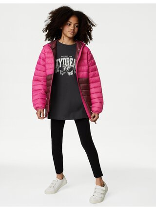 Fialovo-růžová holčičí zateplená bunda Marks & Spencer  