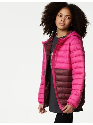 Fialovo-růžová holčičí zateplená bunda Marks & Spencer  