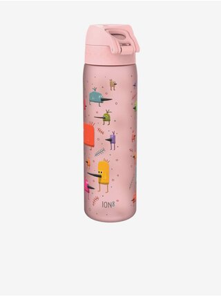 Růžová vzorovaná lahev Ion8 Leak Proof Funny Birds (500 ml)
