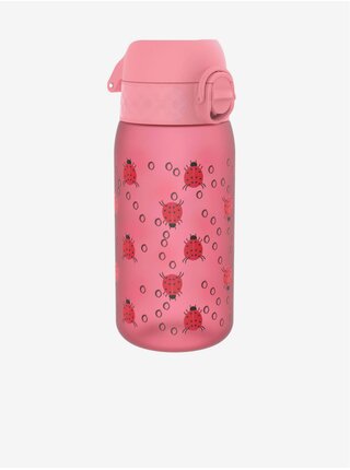 Růžová vzorovaná lahev Ion8 Leak Proof Ladybugs (350 ml)