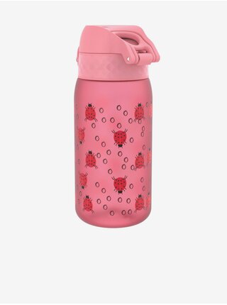 Růžová vzorovaná lahev Ion8 Leak Proof Ladybugs (350 ml)
