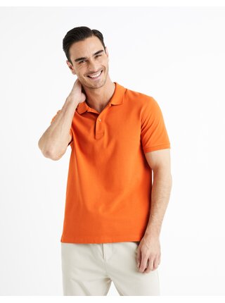 Oranžové pánské polo tričko Celio Teone 