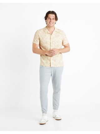 Béžová pánska vzorovaná košeľa Celio Davisco