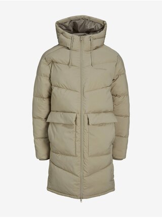 Béžový pánský prošívaný zimní kabát Jack & Jones Vester