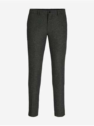 Tmavě šedé pánské kalhoty s příměsí vlny Jack & Jones Franco