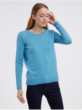 Modrý dámsky sveter s prímesou vlny CAMAIEU