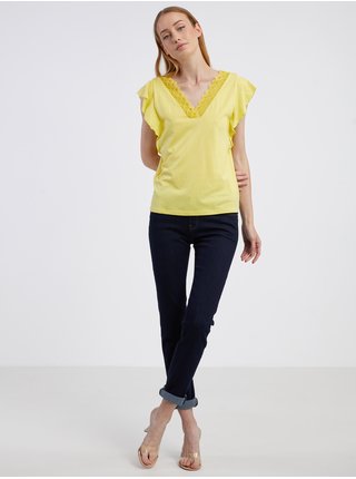 Žluté dámské tričko CAMAIEU