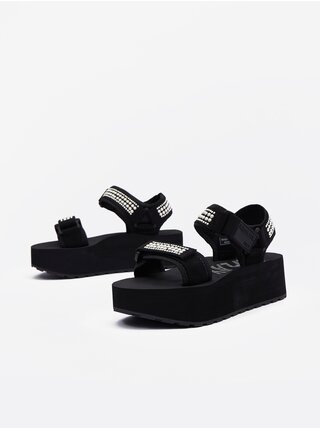 Černé dámské sandály s ozdobným detailem Replay 