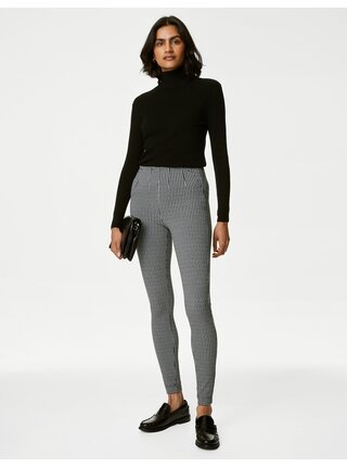Čierne dámske vzorované nohavice Marks & Spencer