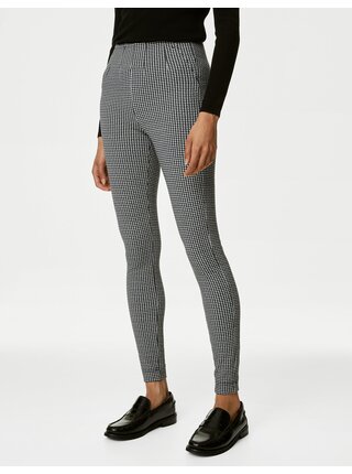 Černé dámské vzorované kalhoty Marks & Spencer 
