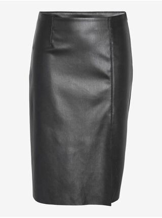 Čierna dámska koženková puzdrová sukňa Noisy May Clara