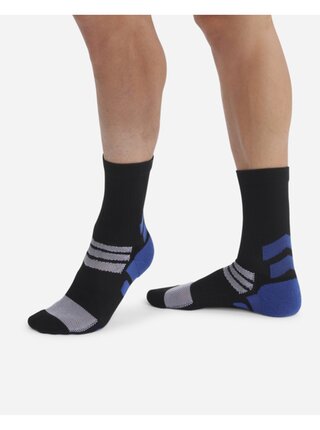 Sada dvou párů pánských sportovních ponožek v černé a modré barvě DIM SPORT CREW SOCKS MEDIUM IMPACT 2x