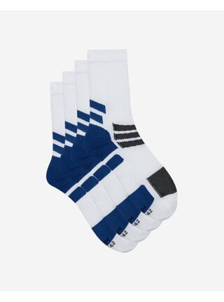 Sada dvou párů pánských sportovních ponožek v bílé a modré barvě DIM SPORT CREW SOCKS MEDIUM IMPACT 2x   