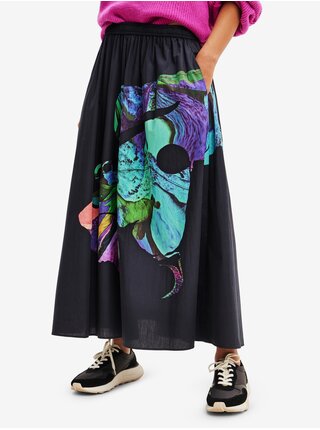 Čierna dámska vzorovaná maxi sukňa Desigual Globule - Lacroix