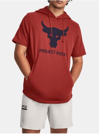 Červená pánska športová mikina s krátkym rukávom Under Armour Project Rock Terry SS HD