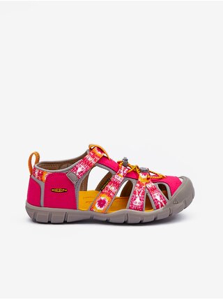 Tmavo ružové dievčenské outdoorové sandále Keen Seacamp