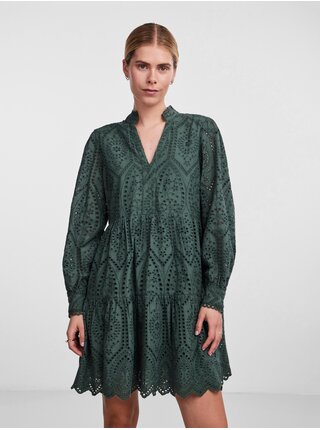 Tmavě zelené dámské vzorované šaty Y.A.S Holi
