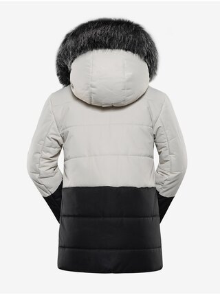 Čierno-biela dievčenská zimná bunda ALPINE PRO Egypo 