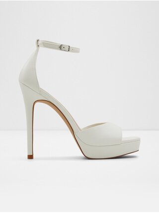 Bílé dámské sandály na podpatku Aldo Prisilla
