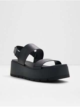 Černé dámské kožené sandály na platformě Aldo Thila