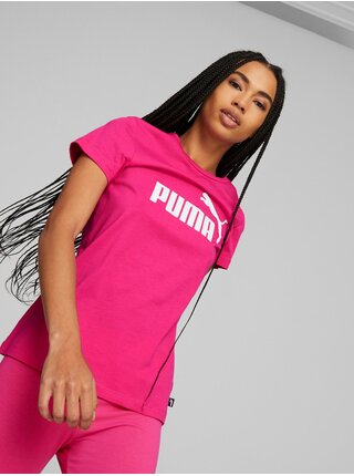 Tmavo ružové dámske tričko Puma ESS